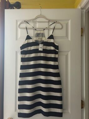 Striped Black and White Sleeveless Dress